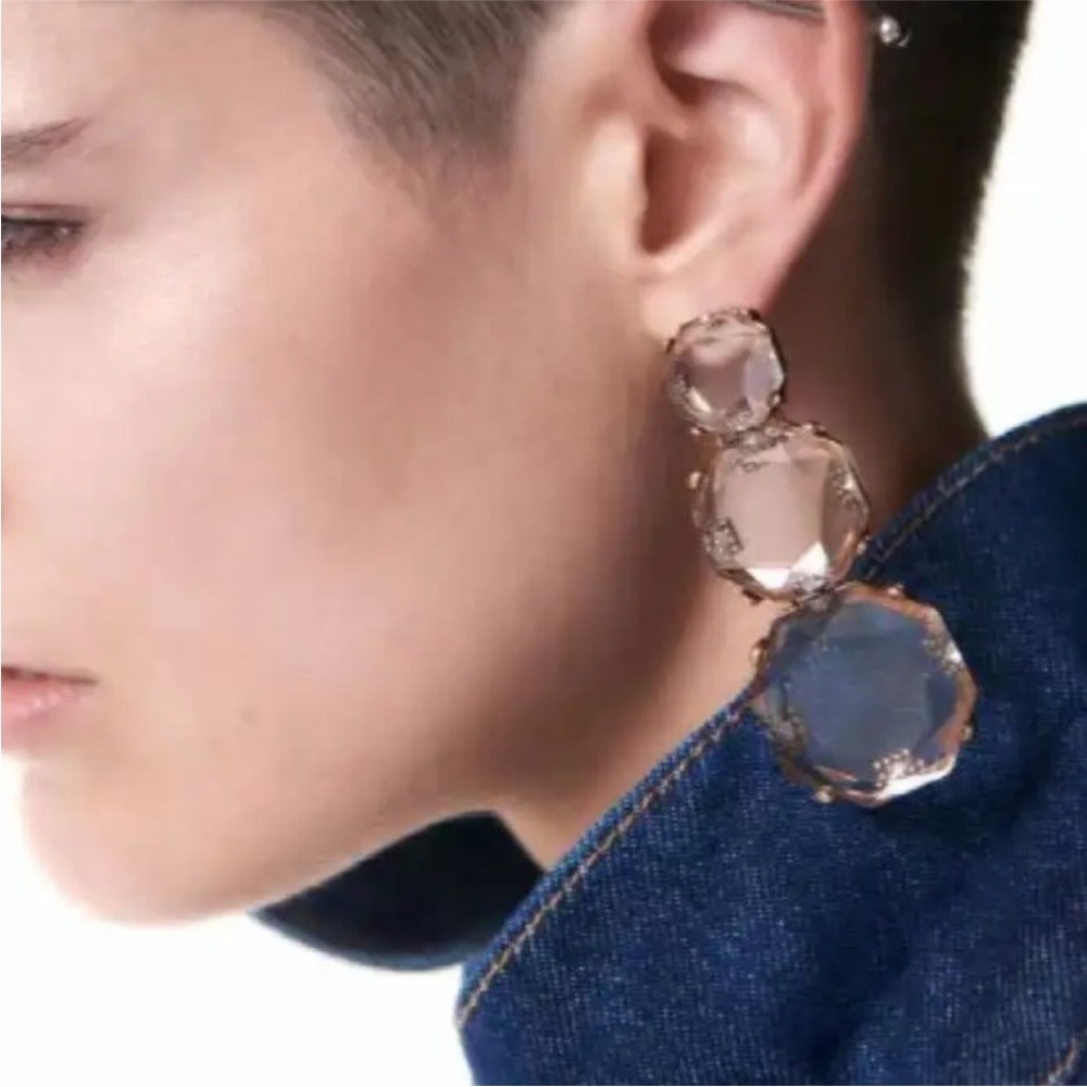 Zara Transparent Crystal Drop Earrings